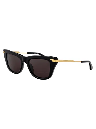 Bottega Veneta Bv1369s Sunglasses In Black-gold-grey