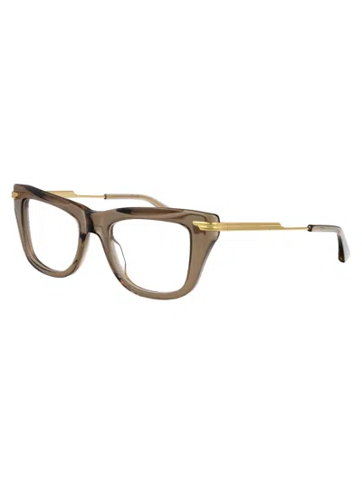 Bottega Veneta Bv1370o Glasses In Brown-gold-transparent