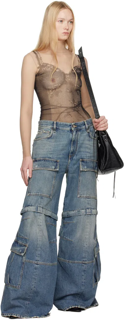 Balenciaga Black And Light Beige Trompe Loeil Lingerie Top In Multi