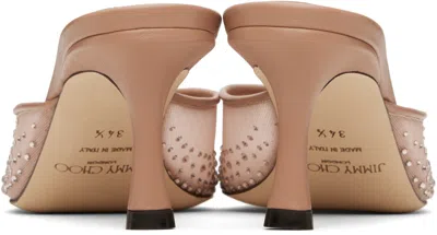 Jimmy Choo Embellished Leather Sandals With Pointed Toe In Brown