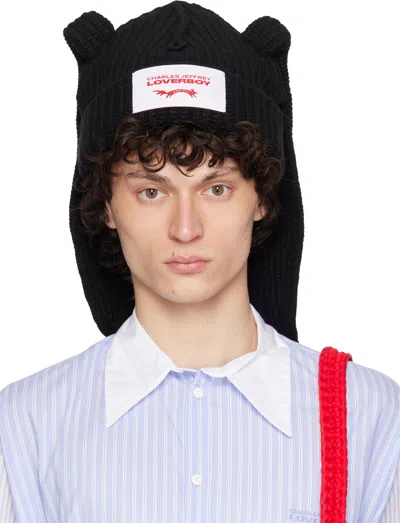 Charles Jeffrey Loverboy Chunky Rabbit Beanie In Black