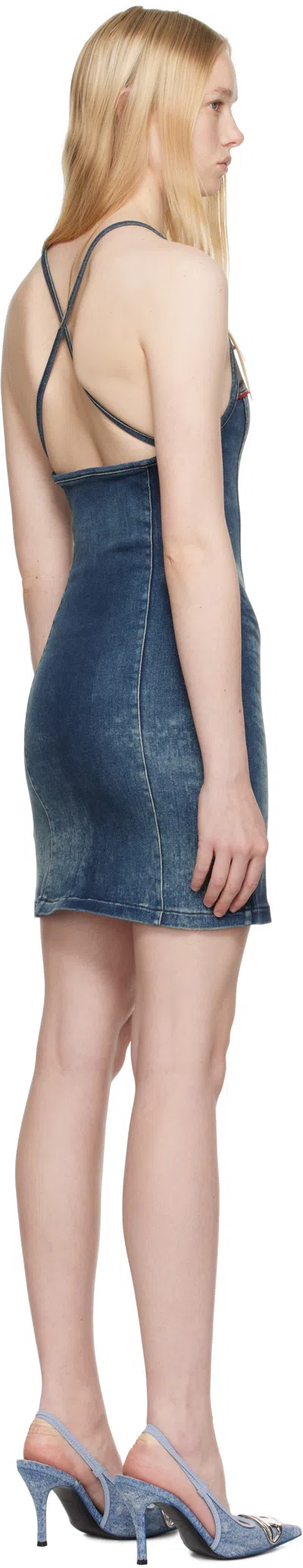Diesel Blue De-pilu-dress-s Minidress In 01