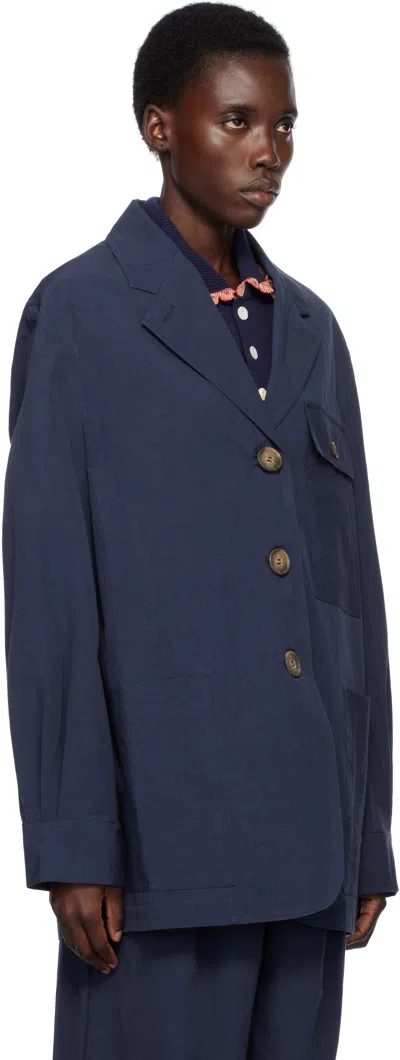 Caro Editions Navy Frederik Jacket In Navy
