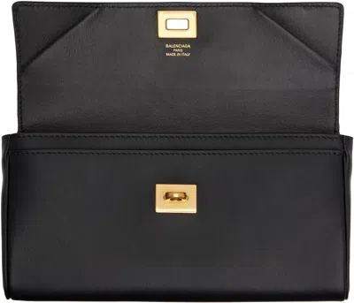 Balenciaga Buckle Front Pocket Rectangular Wallet In 1000 Black
