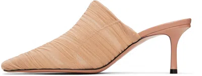 Jimmy Choo Lotta 65 Ruched Tulle Mules In Light Clay Pink