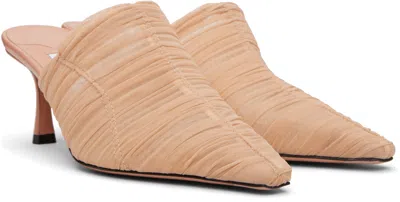 Jimmy Choo Lotta 65 Ruched Tulle Mules In Light Clay Pink