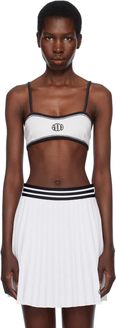 Bode White Deco Bralette In Cream Cream
