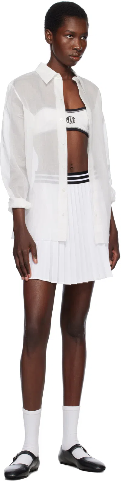 Bode White Deco Bralette In Cream Cream