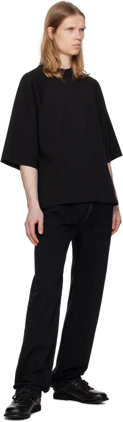 Seventh Black Raglan Box T-shirt In Washed Night