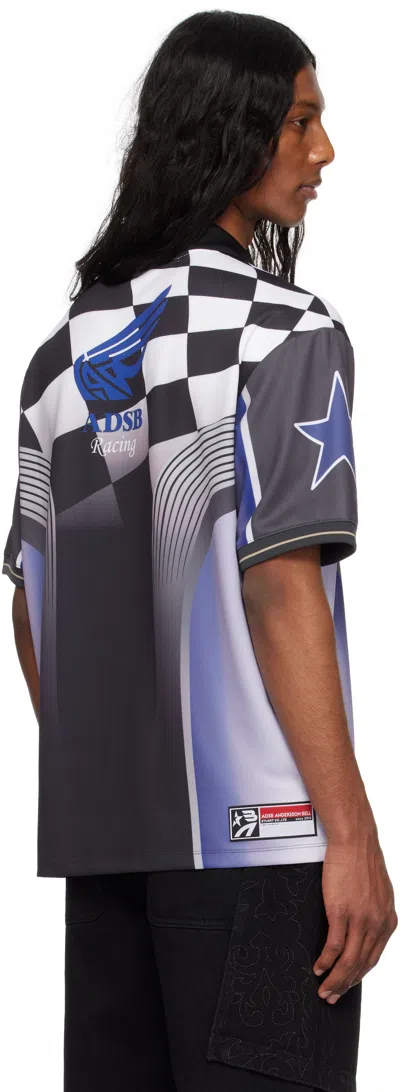 Andersson Bell Checkerboard Racing T-shirt In Blue/black