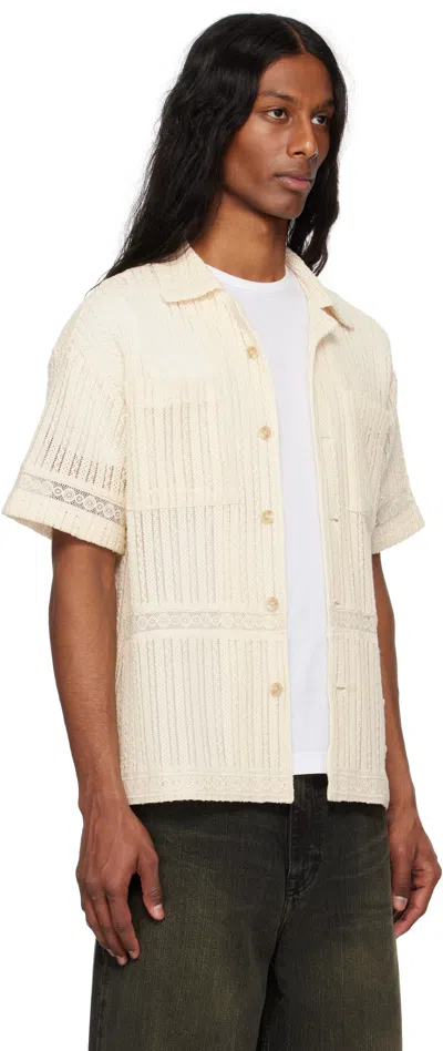 Andersson Bell Beige Jacquard Stripe Shirt In Ecru