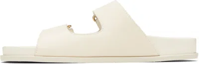 Jimmy Choo Fayence Faux Pearl-embellished Raffia Slides In Latte