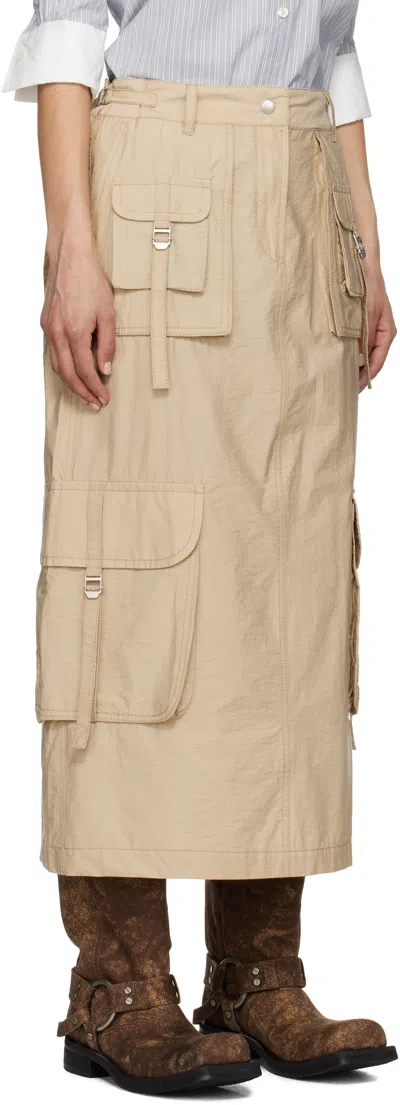 Acne Studios Multipocket Long Skirt Skirts Beige In Neutral