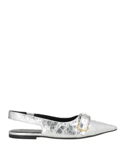 Givenchy Woman Ballet Flats Silver Size 8 Lambskin