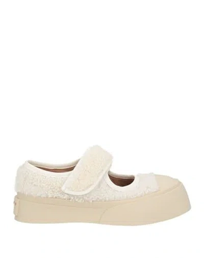 Marni Woman Ballet Flats Off White Size 7 Leather In Multi