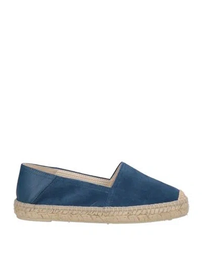 Geox Woman Espadrilles Blue Size 8 Leather In Blue