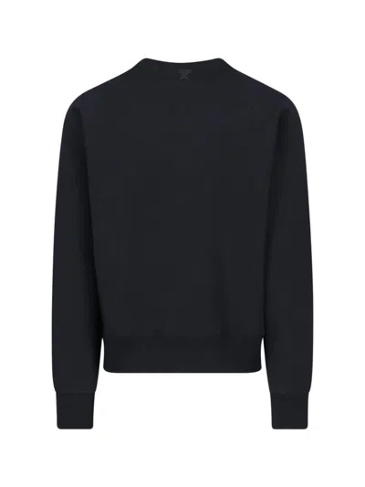 Ami Alexandre Mattiussi Black Crewneck Sweatshirt With Logo Lettering Detail On The Front And Adc Logo Embroidery On The Rea In Black