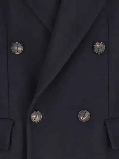 Hevo Hevò Man Coat Midnight Blue Size 40 Pure Virgin Wool Iws, Polyamide In Blue