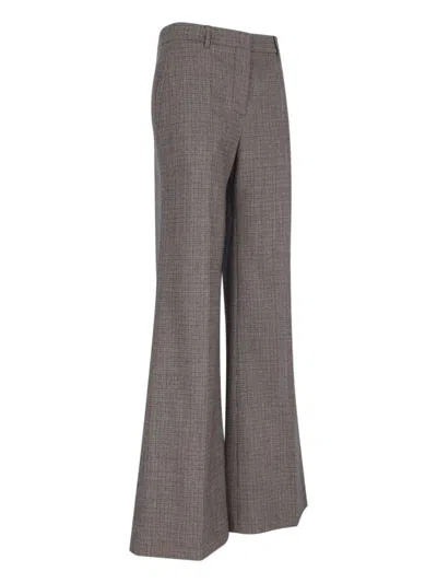 Stella Mccartney Tailored Flared Pants In Wool In Brown
