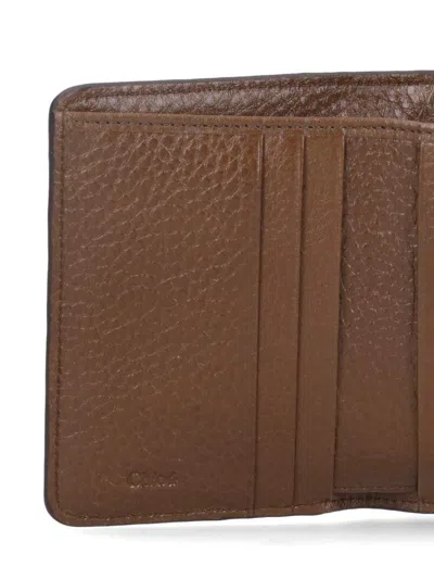 Chloé Tri-fold Logo Wallet In Brown