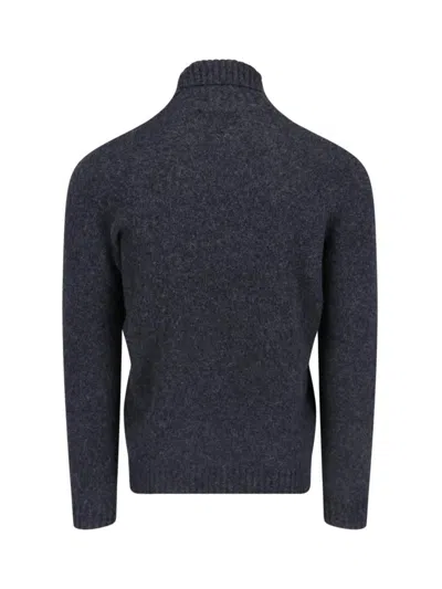 Drumohr Ribbed Turtleneck Sweater With Long Sleeves In Grey