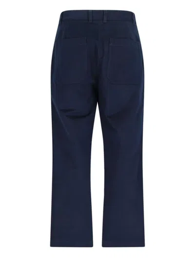 Studio Nicholson Straight Leg Trousers With Pockets And Loops In Blue
