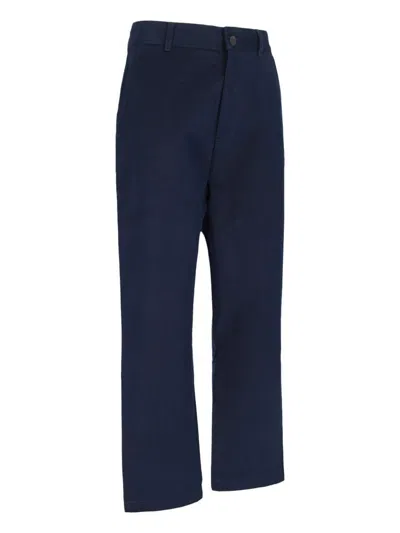 Studio Nicholson Straight Leg Trousers With Pockets And Loops In Blue