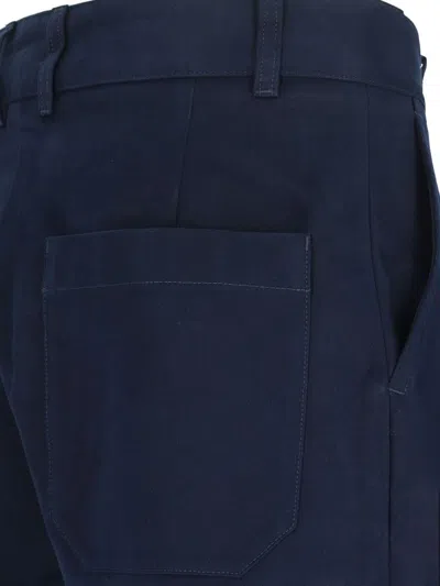 Studio Nicholson Straight Leg Trousers With Pockets And Loops In Blue
