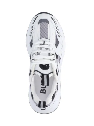 Burberry Check-pattern Leather Sneakers In White
