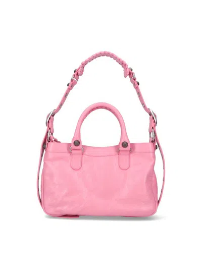 Balenciaga Neo Cagole Midi Shoulder Bag In Pink