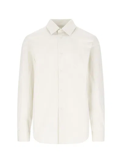 Burberry Striped Silk Shirt In White