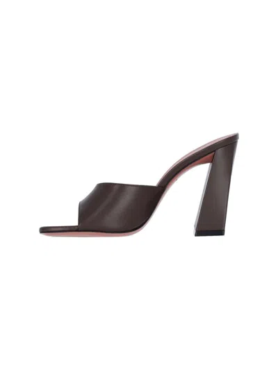 Amina Muaddi Brigitte 95 Leather Mules In Brown