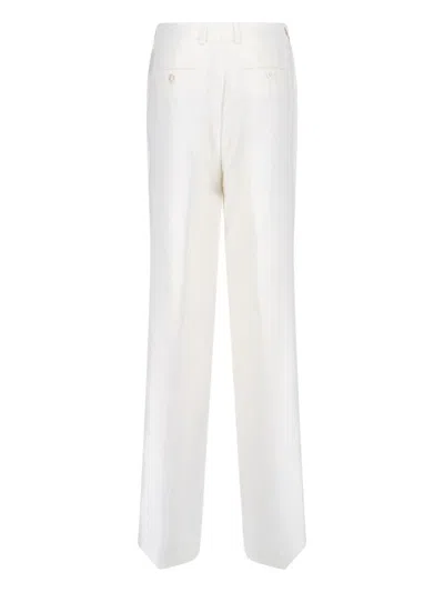 Kiton Straight Trousers With Belt Loops And Pockets In White