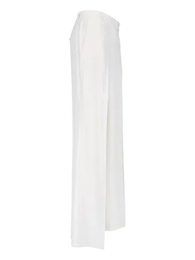 Kiton Straight Trousers With Belt Loops And Pockets In White