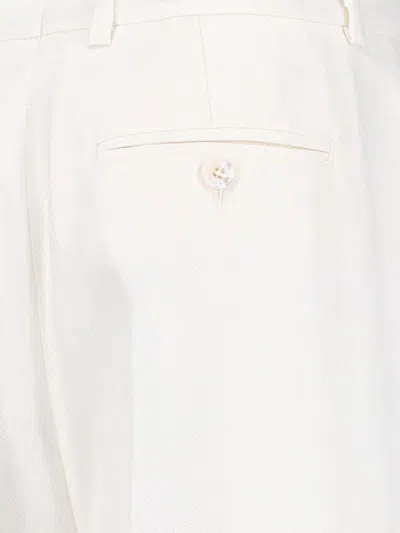 Kiton Straight Trousers With Belt Loops And Pockets In White