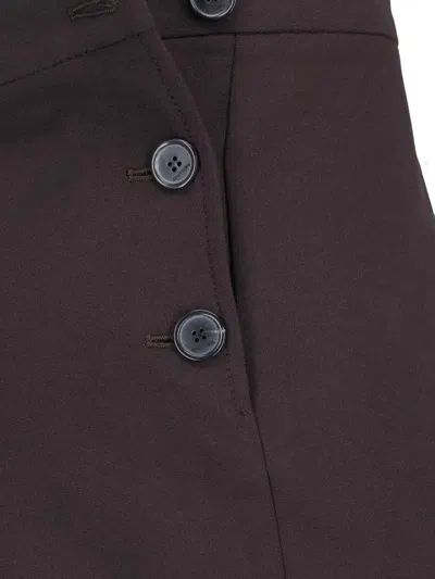 Courrèges Flared Trousers With Cut Out Details In Brown
