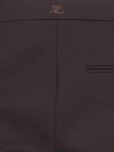 Courrèges Flared Trousers With Cut Out Details In Brown