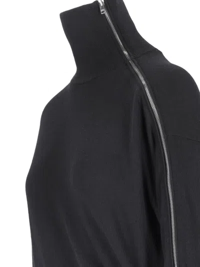 Isabel Marant Black Wool Blend Zip Knit Dress In Black