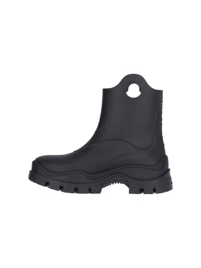 Moncler Ankle-height Boots With Textured Grip And Rugged Sole In Black