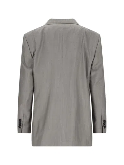 Lardini Grey Double-breasted Suit In Grey