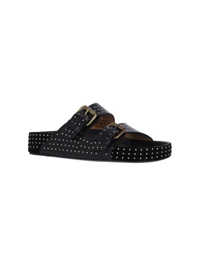 Isabel Marant Black Lennyo Buckle Sandals In Black