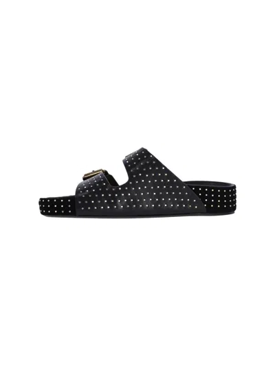 Isabel Marant Black Lennyo Buckle Sandals In Black