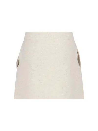 Isabel Marant Étoile Cotton Blend Skirt With Embroidered Logo In White