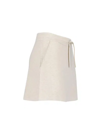 Isabel Marant Étoile Cotton Blend Skirt With Embroidered Logo In White