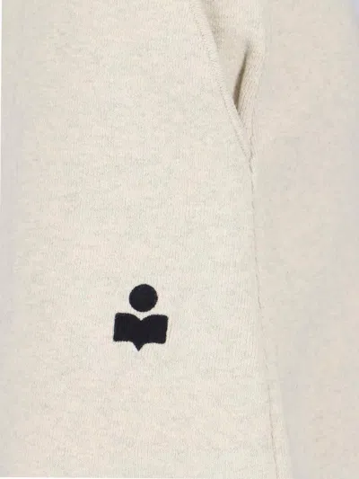Isabel Marant Étoile Cotton Blend Skirt With Embroidered Logo In White