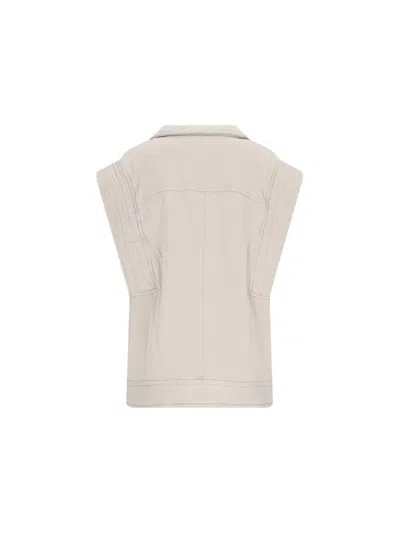 Isabel Marant Étoile Quilted Shawl Collar Jacket With Front Pockets In Beige