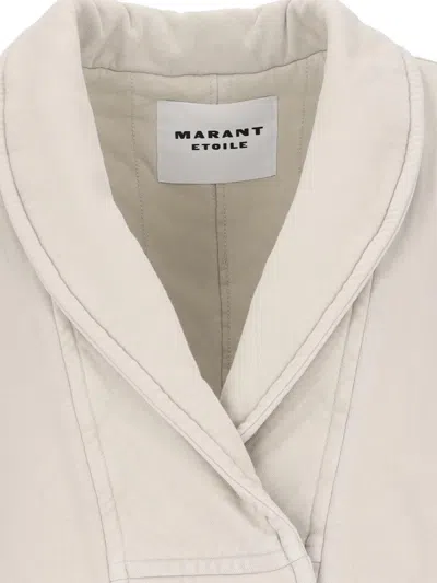 Isabel Marant Étoile Quilted Shawl Collar Jacket With Front Pockets In Beige