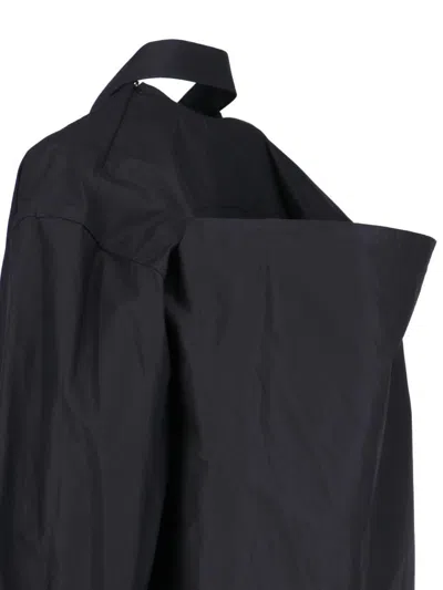 Balenciaga Shirt-effect Cotton Dress In Black