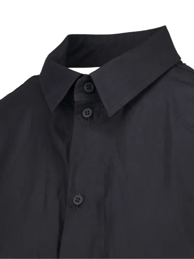 Balenciaga Shirt-effect Cotton Dress In Black