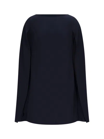 Ralph Lauren Mini Cape Dress In Blue